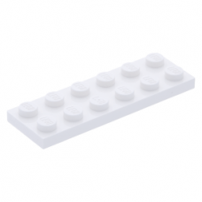 LEGO lapos elem 2x6, fehér (3795)